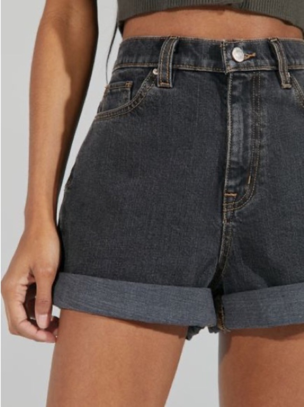 BDG Mom High-Rise Black Denim Shorts